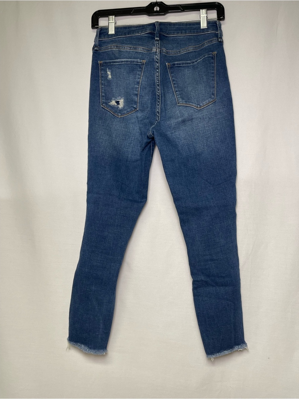 Abercrombie & Fitch Curvy High Rise Distressed Skinny Blue Jeans Size 27 Short - Picture 6 of 14